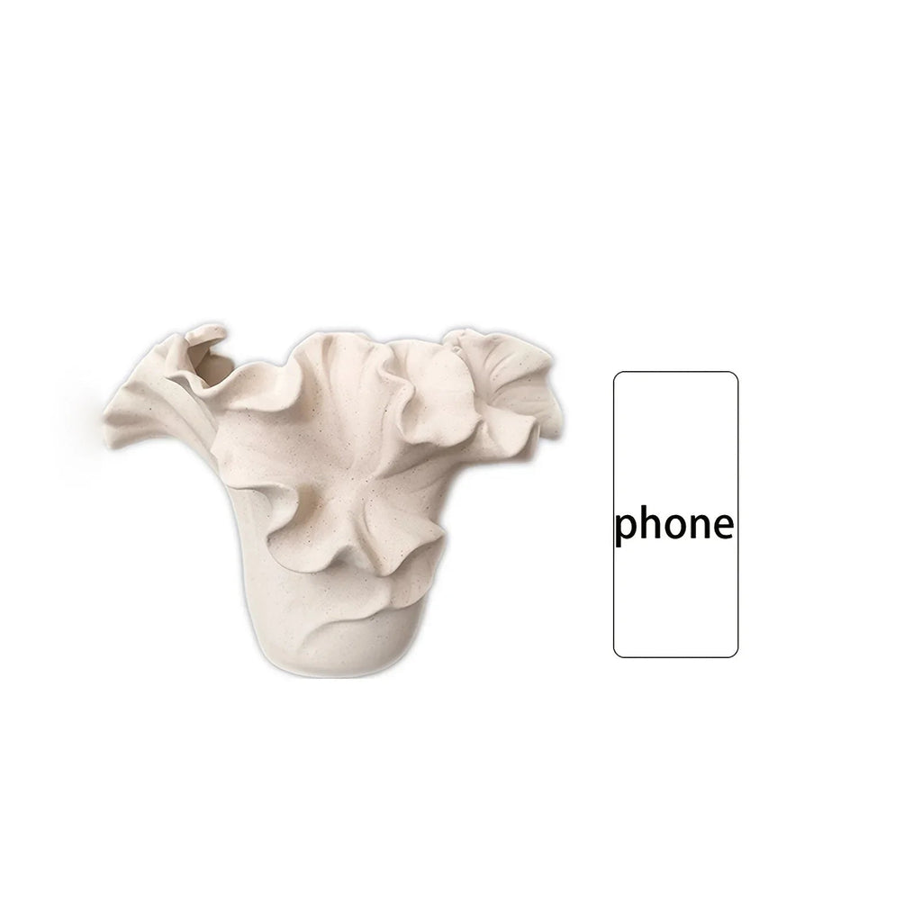 Ceramic Vase with Rough Exterior, Single Standalone Planter for Indoor Home Decor, texture detail - House Of Avana [[SKU:HOA-VAS-403]]