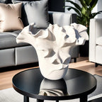Ceramic Vase with Rough Exterior, Single Standalone Planter for Indoor Home Decor, in-use display - House Of Avana