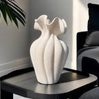 Ceramic Vase 20cm with Striped Skirt Element Design, alternate view - House Of Avana [[SKU:HOA-VAS-405]]