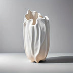 Ceramic Vase with Textured Surface, Elegant Floral Design for Home Decor, in-use display - House Of Avana [[SKU:HOA-VAS-012]]