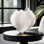 Beige Ceramic Vase with Textured Art Design and Smooth Interior, side view - House Of Avana [[SKU:HOA-VAS-018]]