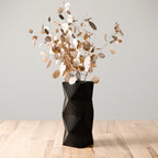 Clear glass mountain vase, unique shape, decorative accent - House of Avana