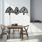 Vav Calligraphy Metal Wall Art - Set of Three Elegant Islamic Designs - KAF243 Peony Atelier