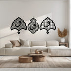 Vav Calligraphy Metal Wall Art - Set of Three Elegant Islamic Designs - KAF243 Peony Atelier