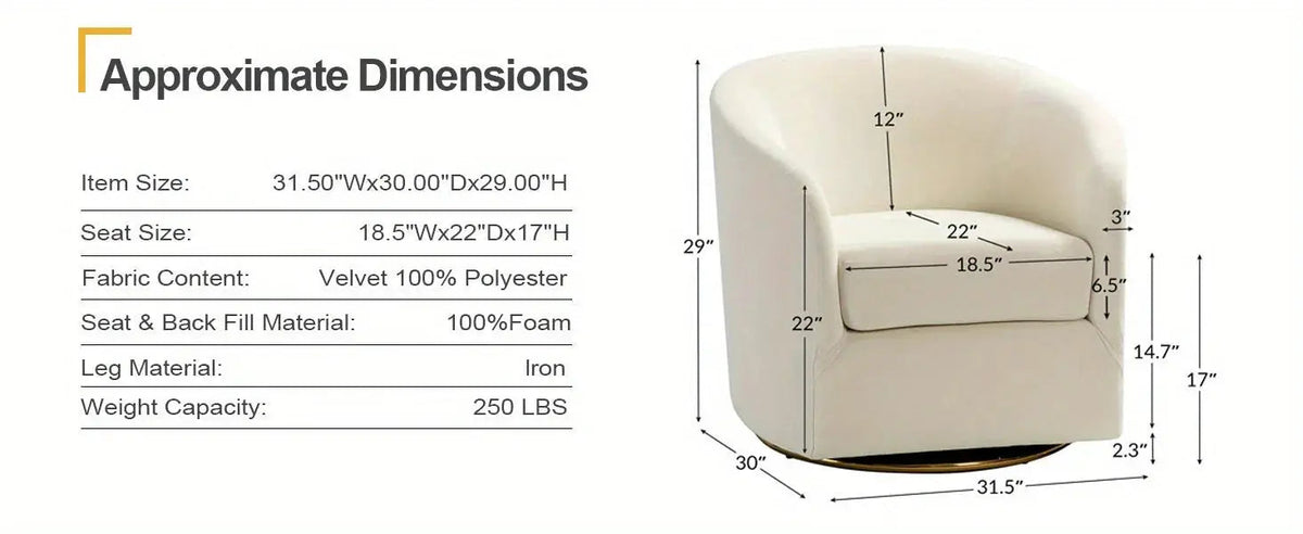 Velvet Swivel Accent Chair with Golden Metal Base, in-use display - House Of Avana [[SKU:HOA-ACC-404]]