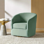 Velvet Swivel Accent Chair with Golden Metal Base, alternate view - House Of Avana