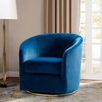 Velvet Swivel Accent Chair with Golden Metal Base, alternate view - House Of Avana [[SKU:HOA-ACC-404]]