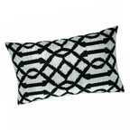 Venezia Silk Velvet Ikat Throw Pillow Cover X 24, back view - House Of Avana
