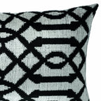 Venezia Silk Velvet Ikat Throw Pillow Cover X 24, side view - House Of Avana