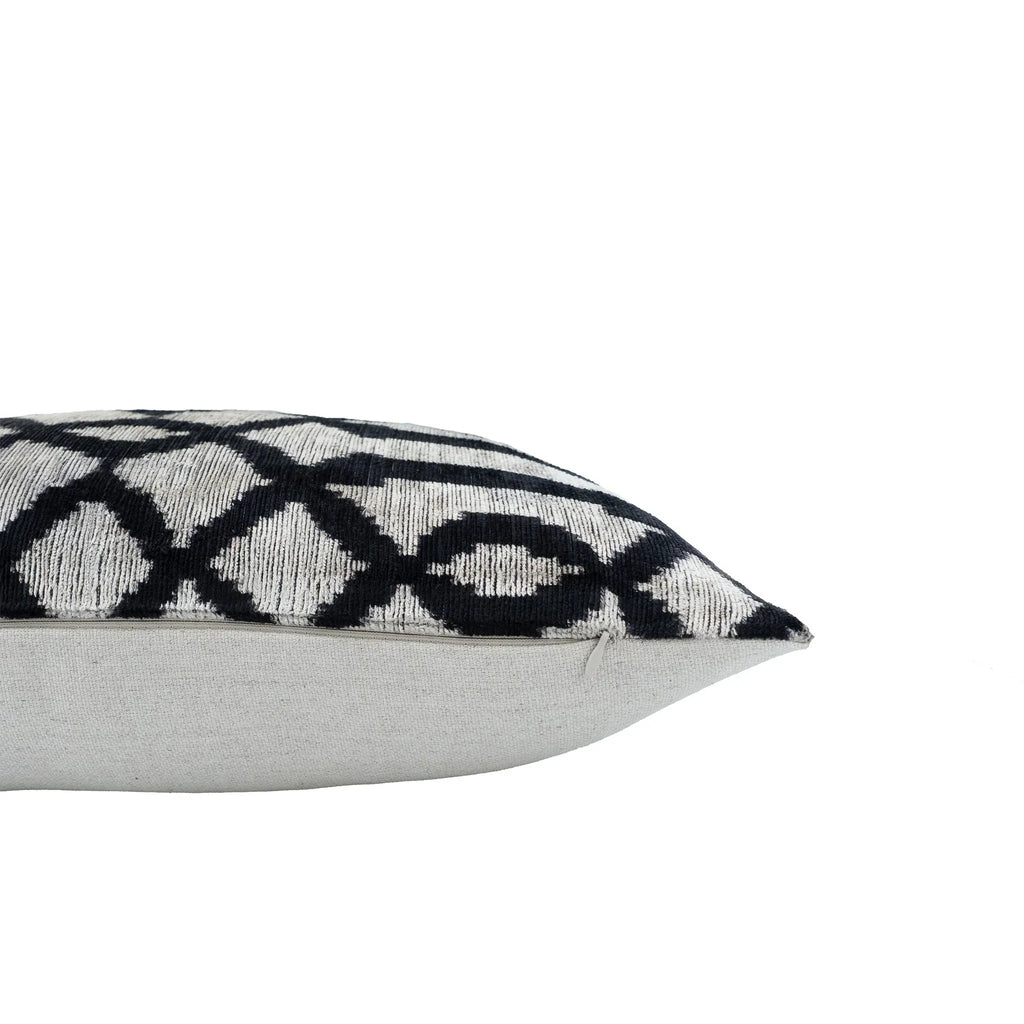 Venezia Silk Velvet Ikat Throw Pillow Cover X 24, detail shot - House Of Avana
