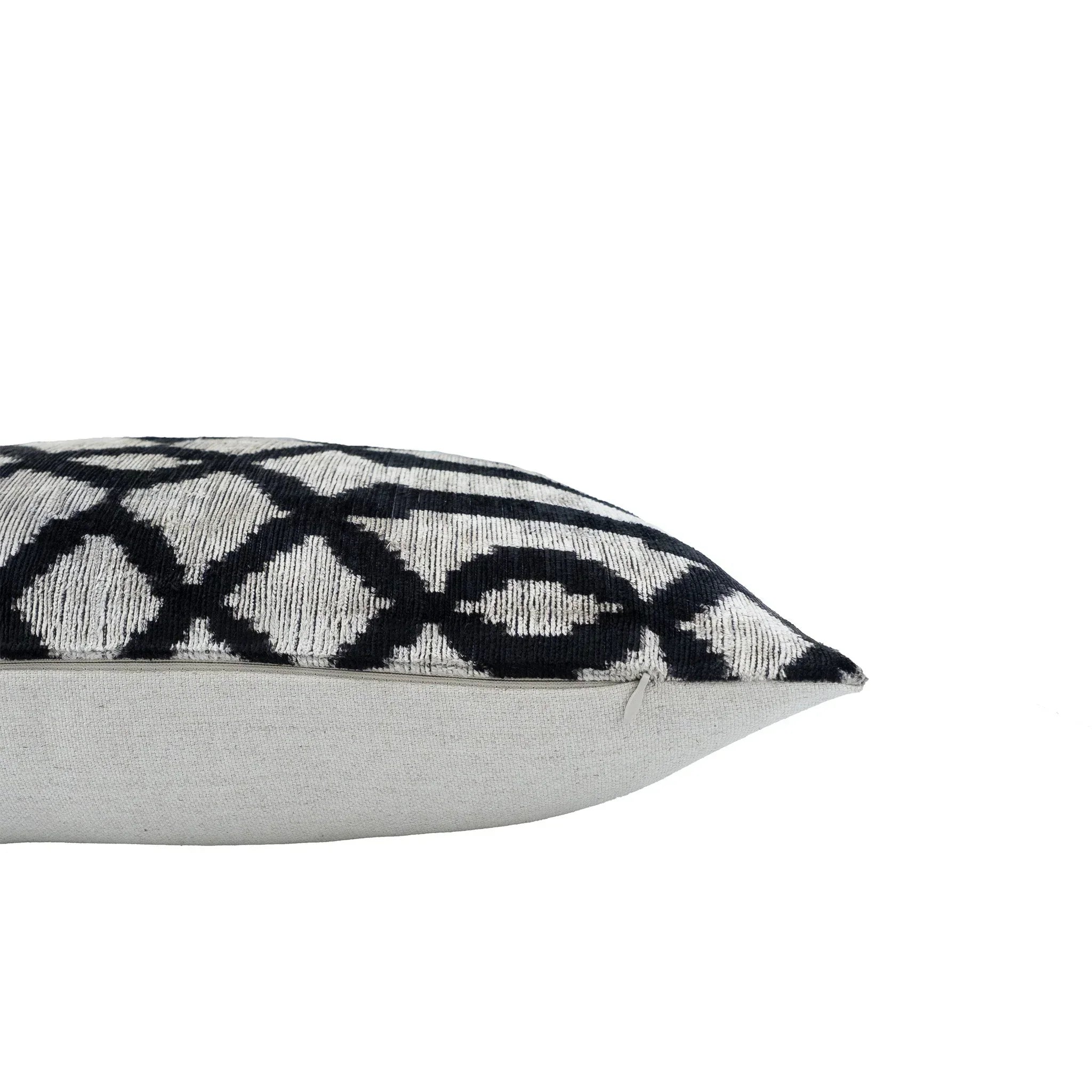 Venezia Silk Velvet Ikat Throw Pillow Cover X 24, detail shot - House Of Avana
