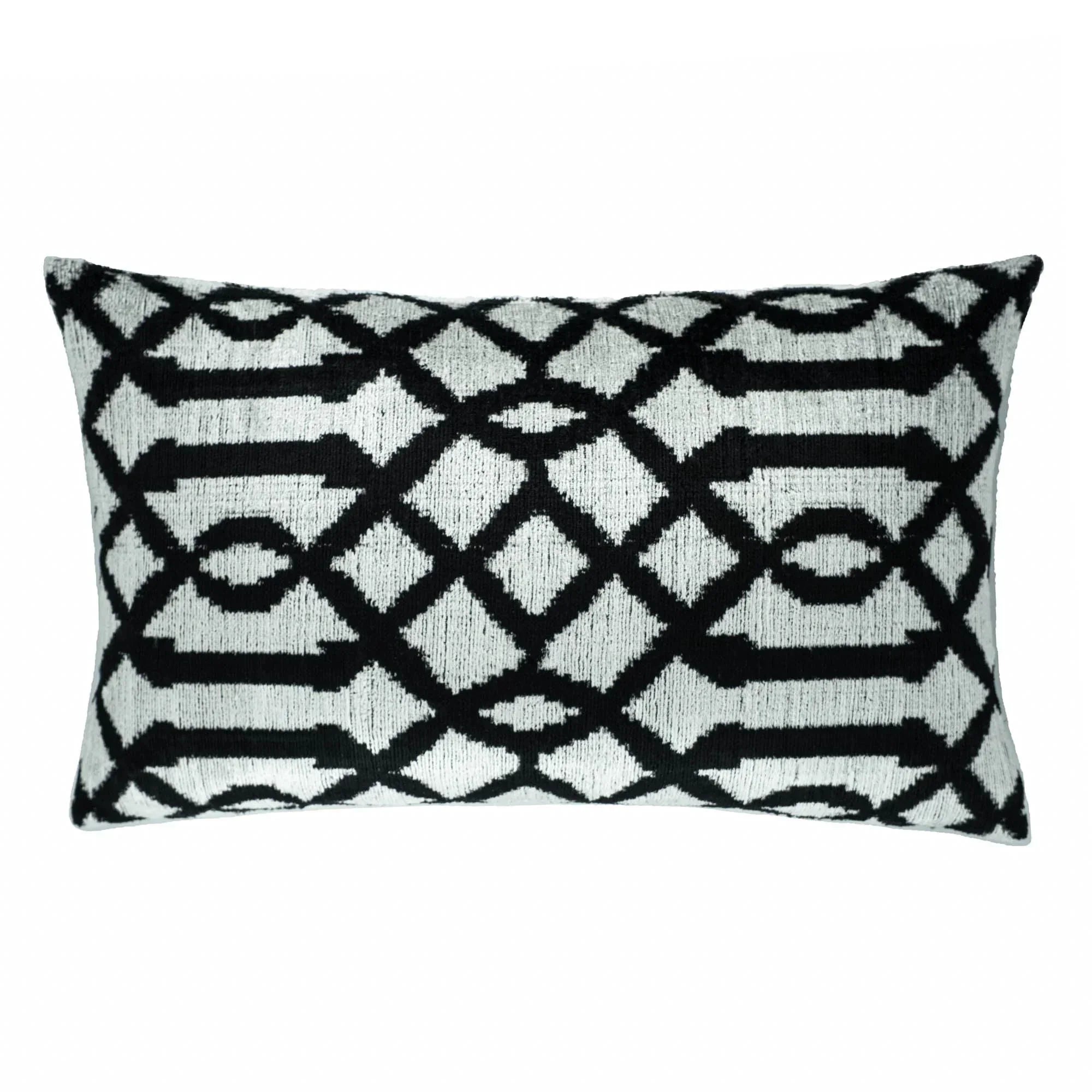 Venezia Silk Velvet Ikat Throw Pillow Cover X 24, lifestyle image - House Of Avana
