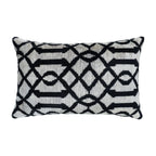 Venezia Silk Velvet Ikat Throw Pillow Cover X 24, front view - House Of Avana
