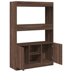 Furniture set, HighboardBrown Oak 92x33x140 cm Engineered Wood, Modern Minimalist, Art Deco, Ample Storage, Ergonomic, Multi-functional, Easy Installation withHardware Included, Suitable for Indoor/Outdoor, Housewarming Gift, House Of Avana