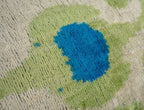 Vibrant 16x16 Handmade Ikat Silk Velvet Pillow with Premium Down Feather Insert by Canvello – Lively Green and Blue Hues Canvello