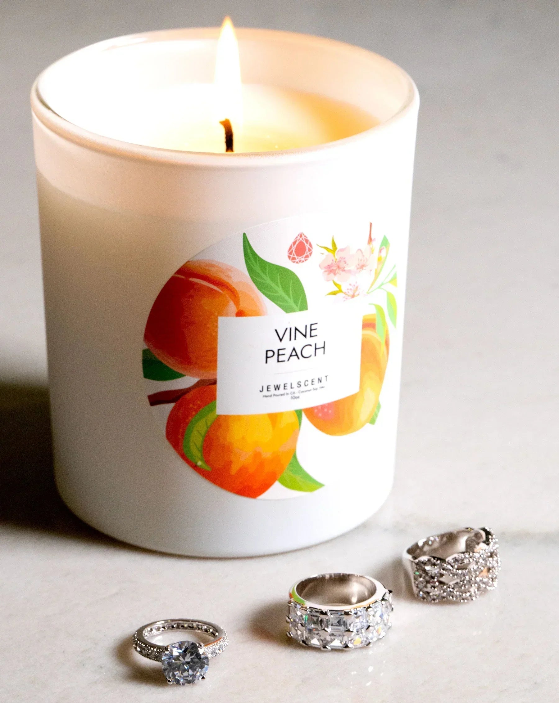 Vine Peach 10oz Signature Jewelry Candle JewelScent