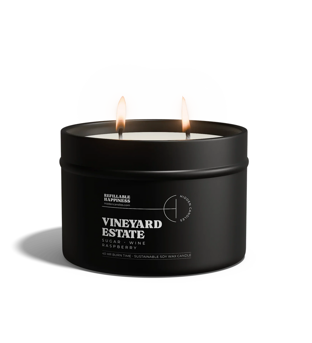 Vineyard Estate Candle 10.6 Oz – Red Wine, Raspberry & Vanilla Sugar, lifestyle image - House Of Avana