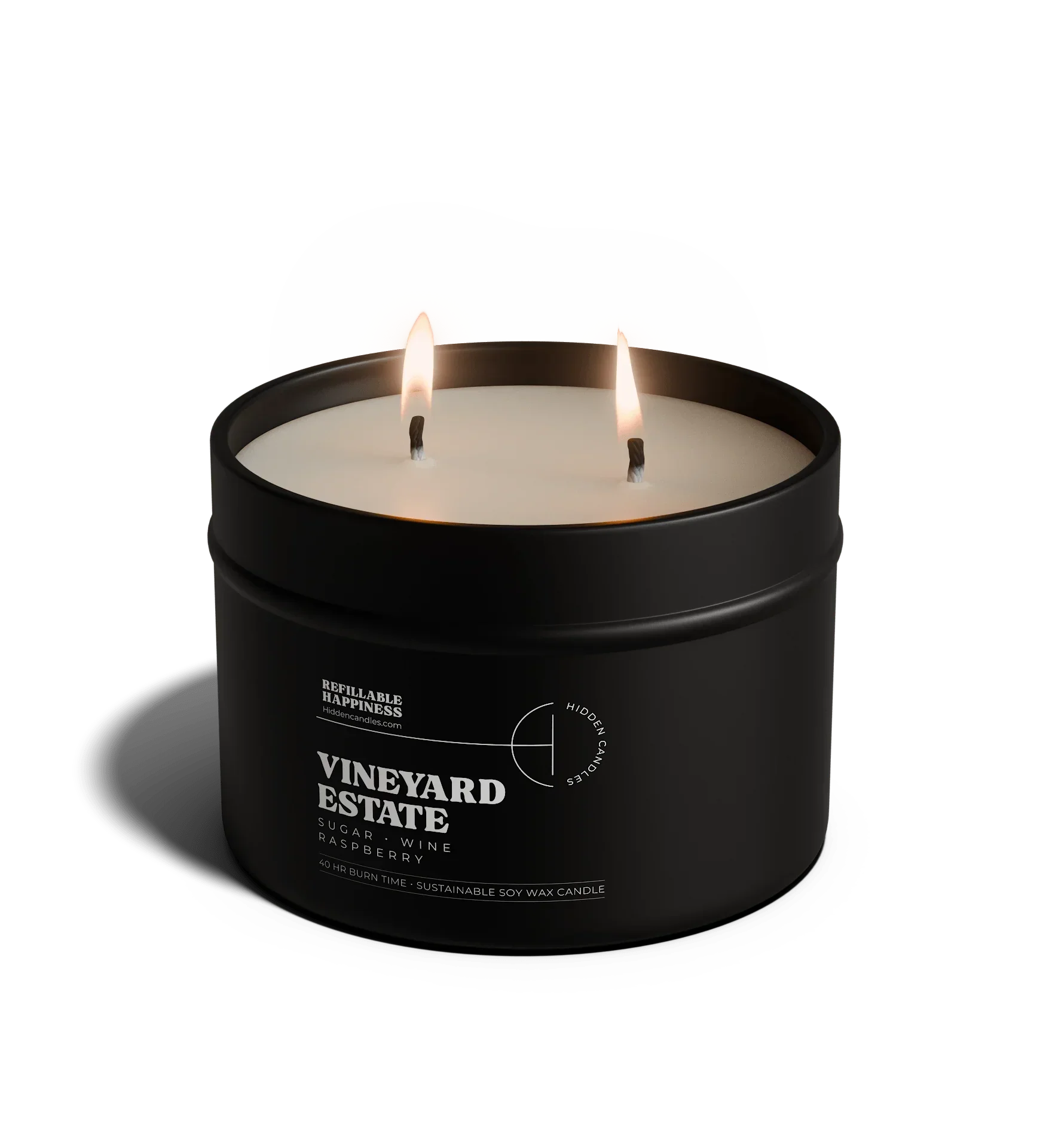 Vineyard Estate Candle 10.6 Oz – Red Wine, Raspberry & Vanilla Sugar, front view - House Of Avana