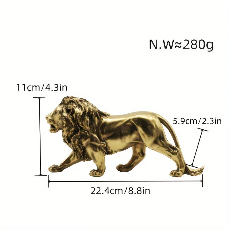 Vintage-Inspired Bronze Lion Sculpture - Resin Art Collectible for Successful Entrepreneurs, Perfect for Bar, Office & Bedroom Decor, Lion Wall Decor House Of Avana
