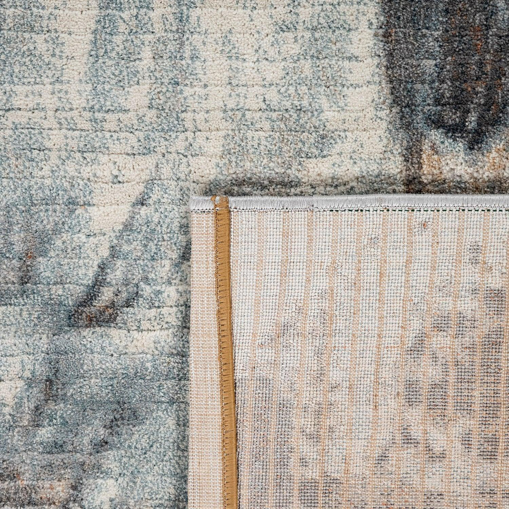 Vintage Rug Low-pile Abstract Pattern in Brown Cream, detail shot - House Of Avana