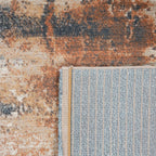 Vintage Rug Low-Pile Abstract Pattern In Orange Blue RugYourHome