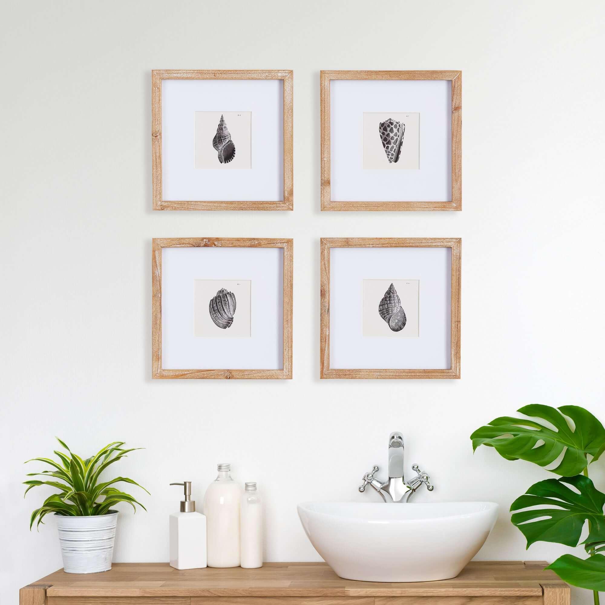 Vintage Coastal Seashell Wall Art Set (Set of 4) Vintage Shopper