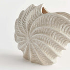 Vintage Coastal Shell Vase with Crackle Glaze Vintage Shopper