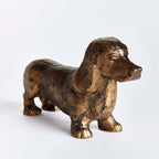 Vintage Metal Dachshund Sculpture in Bronze Vintage Shopper