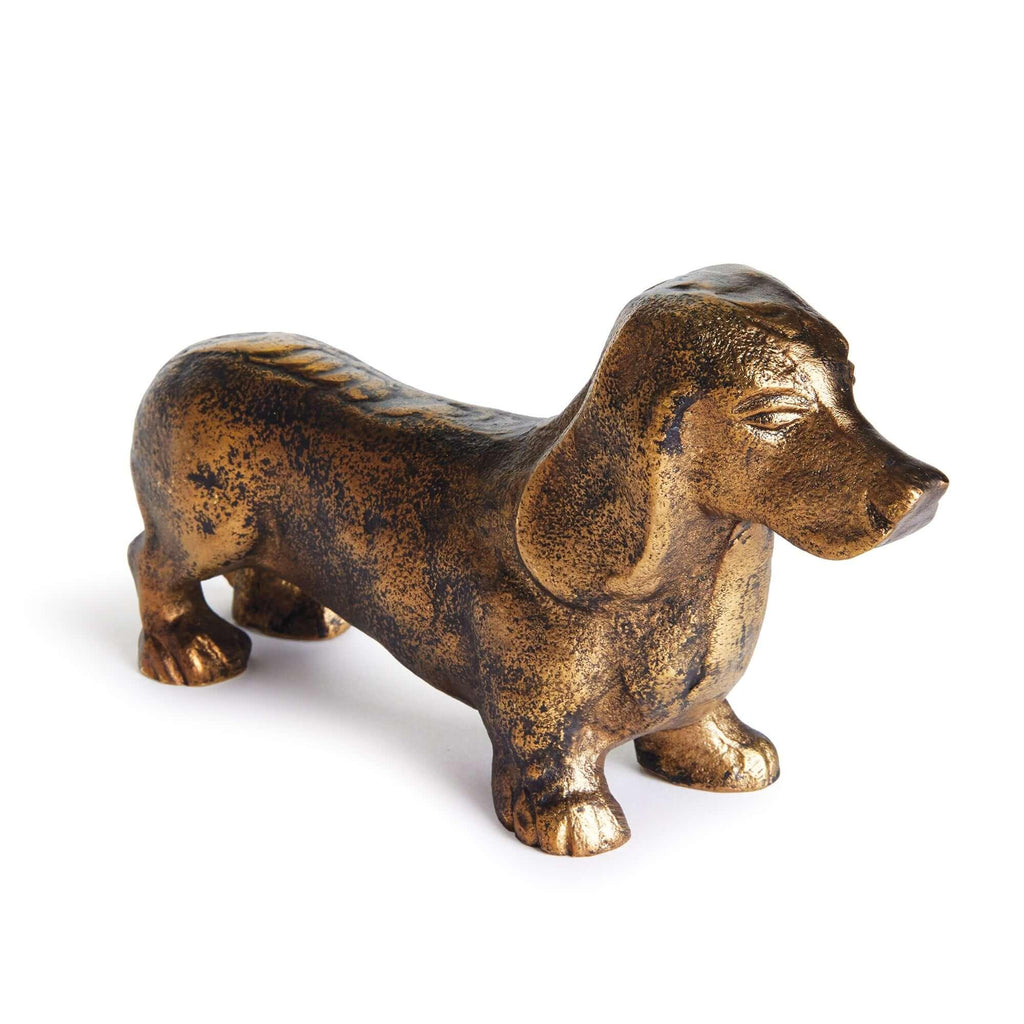 Vintage Metal Dachshund Sculpture in Bronze Vintage Shopper