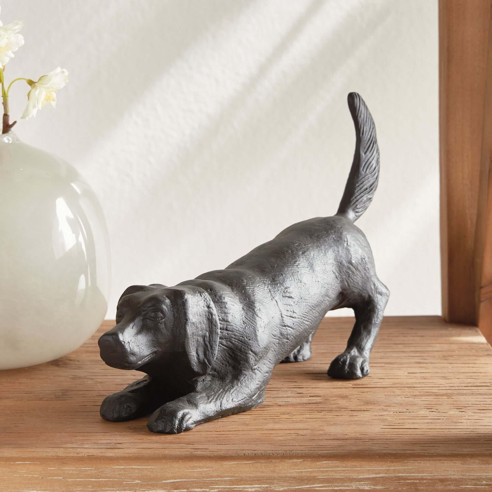 Vintage Metal Playful Dog Sculpture Vintage Shopper
