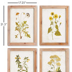 Vintage Wildflower Botanical Prints Set in Rustic Wood Frames (Set of 4) Vintage Shopper