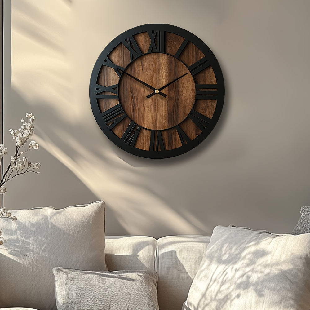 Vintage Wooden Wall Clock - Silent, Battery Operated, Decorative Roman Numerals for Home, Kitchen, Living Room, Bedroom, Office - 14/16/18 inch Options, Charming Home Decor|Artistic Wall Clock|Wooden Wall Clock, Wall Clock Li House Of Avana
