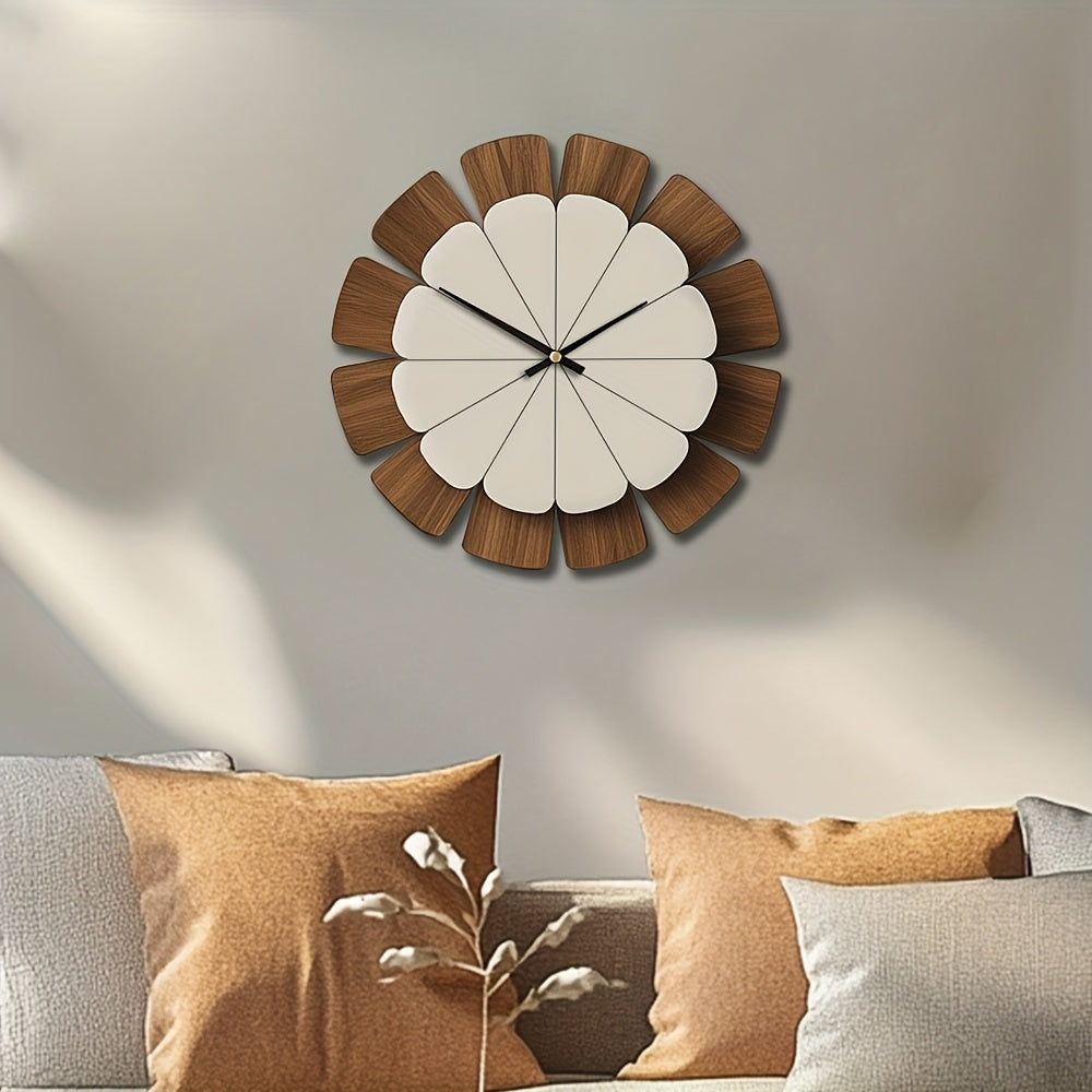 [Vintage Wooden Decor Clock] Decorative Wooden round Wall Clock Artistic Silent Clock Battery Operated Decor for Home 14 16 18 inch Vintage Wooden Clock Home Decor for Kitchen, Living Room, Bedroom, Office House Of Avana