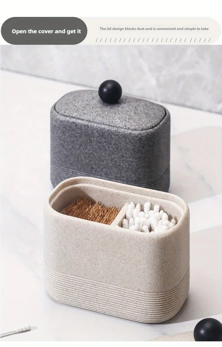 Wabi-Sabi Minimalist Japanese Bathroom Organizer - Elegant Dustproof Storage Box with Lid, Swab Case - Dust-Proof Lid, Compact Vanity Organizer for Bathroom, Living Room, Office - Ideal Christmas Gift for Women, Men, Friends House Of Avana