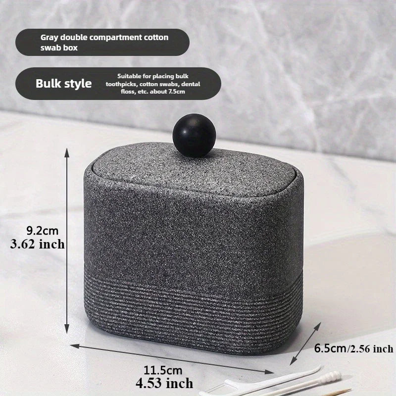 Wabi-Sabi Minimalist Japanese Bathroom Organizer - Elegant Dustproof Storage Box with Lid, Swab Case - Dust-Proof Lid, Compact Vanity Organizer for Bathroom, Living Room, Office - Ideal Christmas Gift for Women, Men, Friends House Of Avana