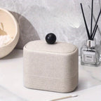 Wabi-Sabi Minimalist Japanese Bathroom Organizer - Elegant Dustproof Storage Box with Lid, Swab Case - Dust-Proof Lid, Compact Vanity Organizer for Bathroom, Living Room, Office - Ideal Christmas Gift for Women, Men, Friends House Of Avana