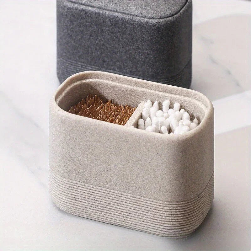 Wabi-Sabi Minimalist Japanese Bathroom Organizer - Elegant Dustproof Storage Box with Lid, Swab Case - Dust-Proof Lid, Compact Vanity Organizer for Bathroom, Living Room, Office - Ideal Christmas Gift for Women, Men, Friends House Of Avana