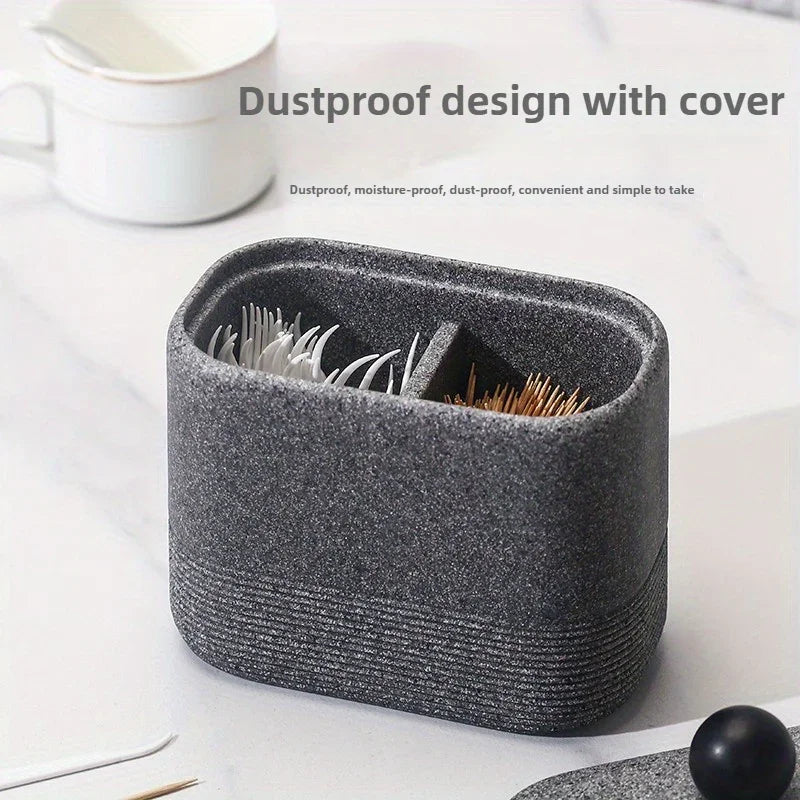 Wabi-Sabi Minimalist Japanese Bathroom Organizer - Elegant Dustproof Storage Box with Lid, Swab Case - Dust-Proof Lid, Compact Vanity Organizer for Bathroom, Living Room, Office - Ideal Christmas Gift for Women, Men, Friends House Of Avana