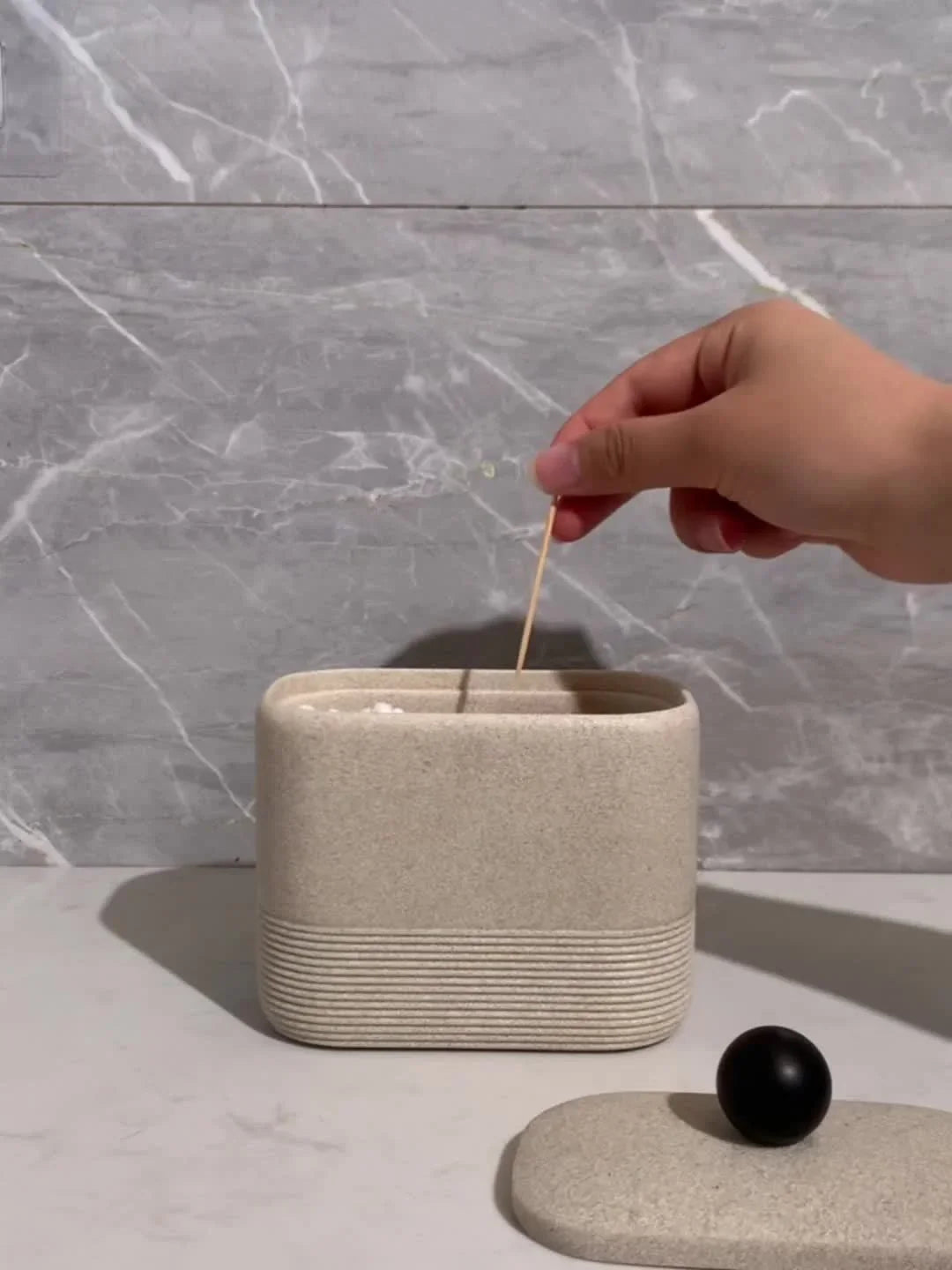 Wabi-Sabi Minimalist Japanese Bathroom Organizer - Elegant Dustproof Storage Box with Lid, Swab Case - Dust-Proof Lid, Compact Vanity Organizer for Bathroom, Living Room, Office - Ideal Christmas Gift for Women, Men, Friends House Of Avana