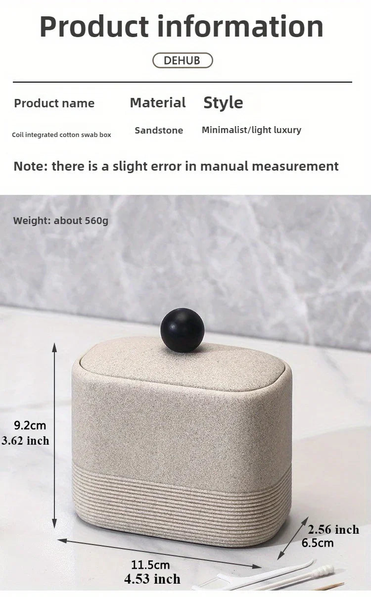 Wabi-Sabi Minimalist Japanese Bathroom Organizer - Elegant Dustproof Storage Box with Lid, Swab Case - Dust-Proof Lid, Compact Vanity Organizer for Bathroom, Living Room, Office - Ideal Christmas Gift for Women, Men, Friends House Of Avana