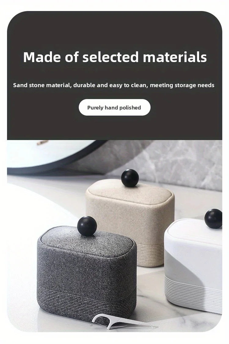 Wabi-Sabi Minimalist Japanese Bathroom Organizer - Elegant Dustproof Storage Box with Lid, Swab Case - Dust-Proof Lid, Compact Vanity Organizer for Bathroom, Living Room, Office - Ideal Christmas Gift for Women, Men, Friends House Of Avana