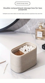 Wabi-Sabi Minimalist Japanese Bathroom Organizer - Elegant Dustproof Storage Box with Lid, Swab Case - Dust-Proof Lid, Compact Vanity Organizer for Bathroom, Living Room, Office - Ideal Christmas Gift for Women, Men, Friends House Of Avana