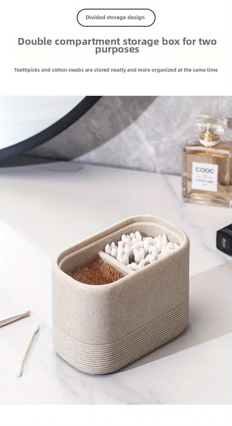 Wabi-Sabi Minimalist Japanese Bathroom Organizer - Elegant Dustproof Storage Box with Lid, Swab Case - Dust-Proof Lid, Compact Vanity Organizer for Bathroom, Living Room, Office - Ideal Christmas Gift for Women, Men, Friends House Of Avana