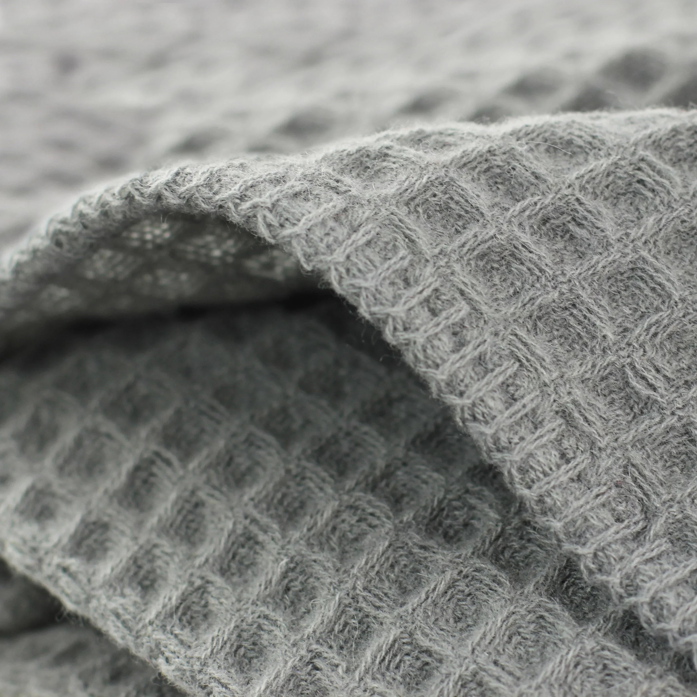 100% Merino Wool Waffle Weave Blanket Mélange Home