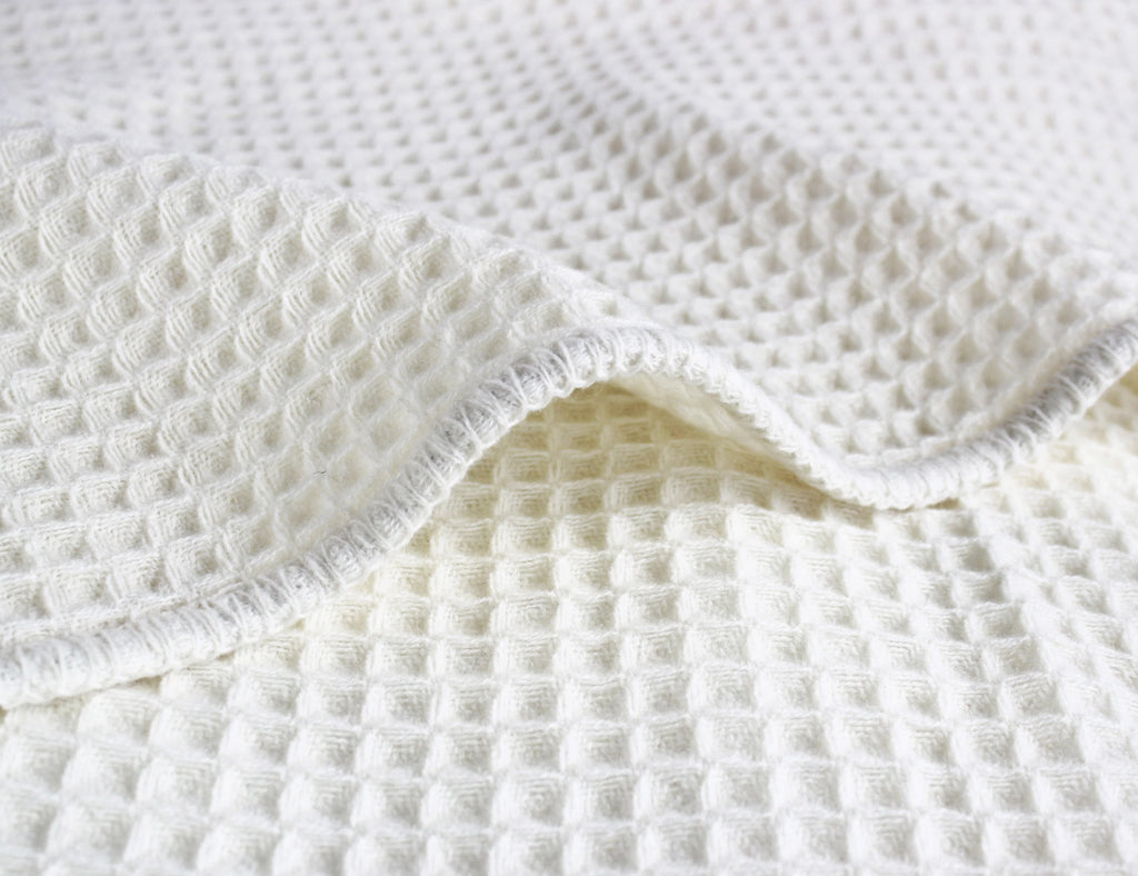100% Merino Wool Waffle Weave Blanket Mélange Home