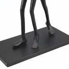 Abstract Statue - Modern Black Pedestal | Metal Figure Sculpture | scale view | Abstract home decor | House of Avana
