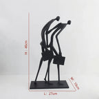 Walking Figures Sculpture with Gold Briefcases