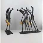 Abstract Statue - Modern Black Pedestal | Metal Figure Sculpture | top view | Abstract home decor | House of Avana