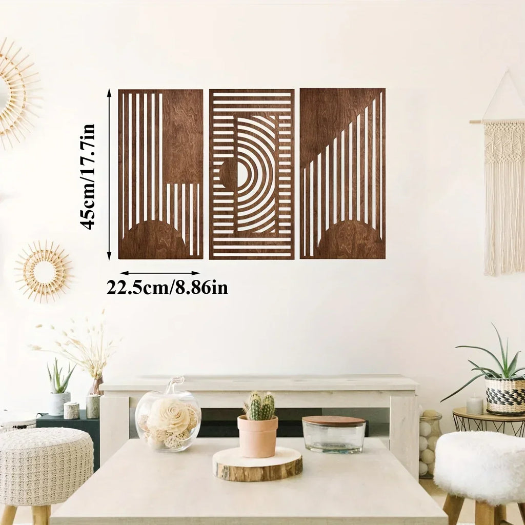 Wall Art - Abstract Geometric Wood, side view - House Of Avana