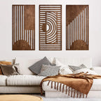 Wall Art - Abstract Geometric Wood, detail shot - House Of Avana
